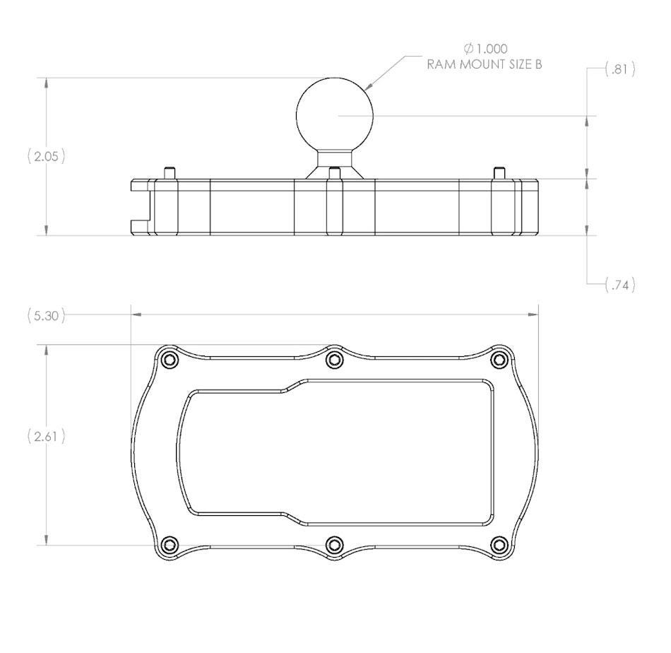 Dynojet PV3 Mount - Ball Mount 1" - RAM Mount Size B